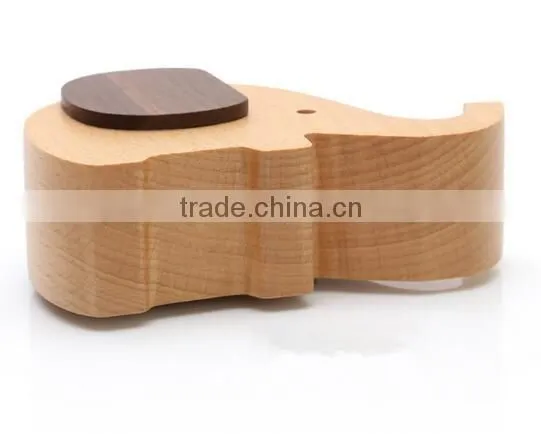 Elephant design wooden desk pen holder