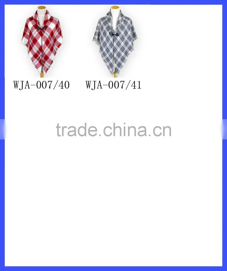 Wholesale Blanket Scarf Check Print Shawl Warm Cotton Cape Shawl