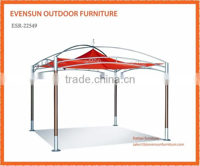 Outdoor gazebo with metal roof