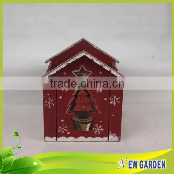 Home decor garden beautiful house shape wooden flower pot