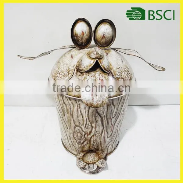 Wholesale dog cute metal decor trash can