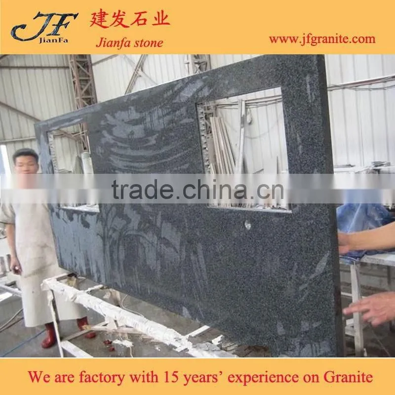Chinese black granite countertop G654 granite prefab countertop slab