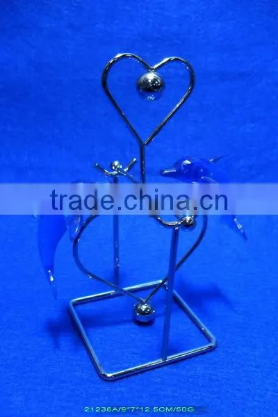 double acrylic snowmans metal table decoration for Valentines