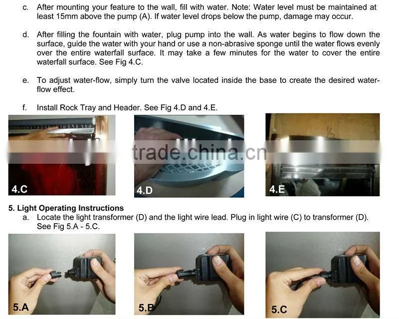 Restaurant indoor wall mounted water wall decorative glass mirror