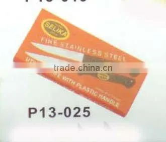 FINE STAINLESS STEEL UTILITY KNIFE WITH PLASTIC HANDLE