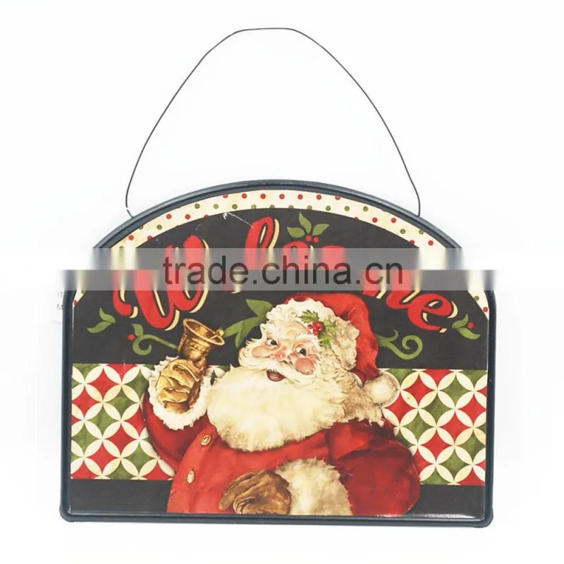 2017 Welcome vintage Santa metal home decoration handicrafts sign christmas wall plaque
