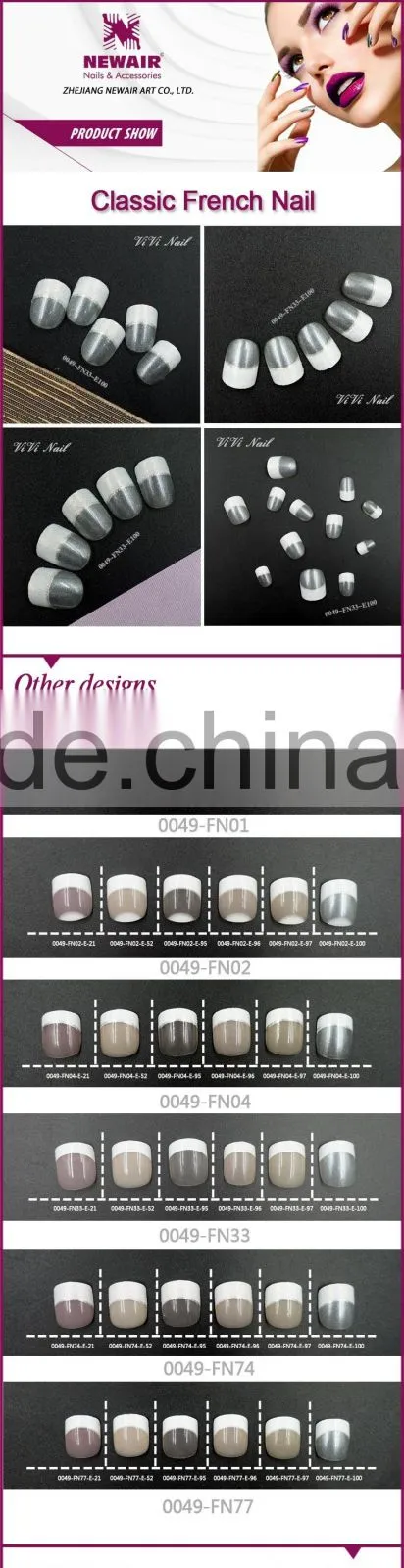 Custom impress artificial fake nails with glue nail tips