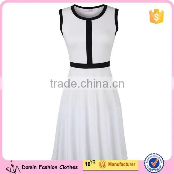 Women's Casual O Neck Sleeveless Tunic Skater Dress