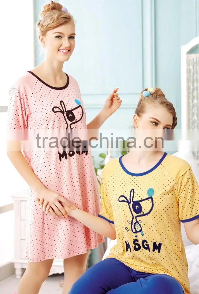 Custom women sexy pajamas sleepwear ladies sleepwear pajamas t-shirt
