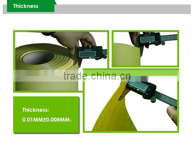 Yellow hot fix tape paper