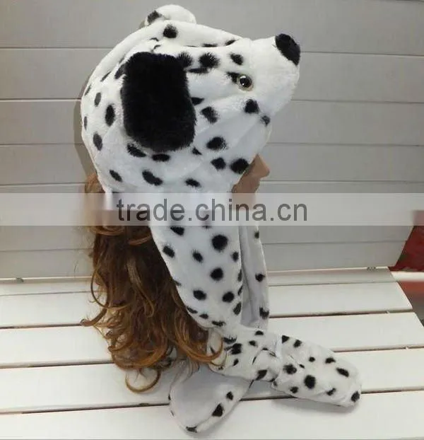 2012 wholesale winter animal dog fluffy earflap hats caps warm glove