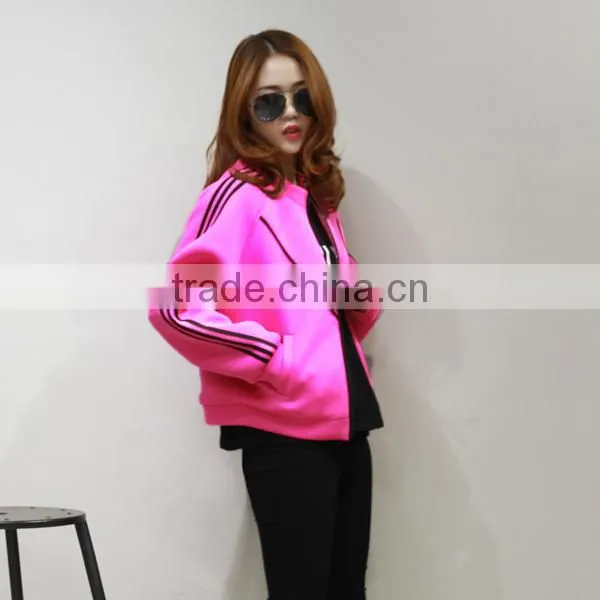 100%cotton raglan sleeves baseball cloth jacket women