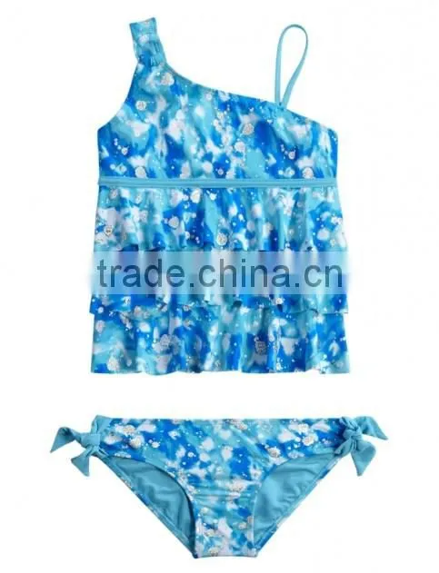 Girls nylon/spandex floral AOP swimsuit
