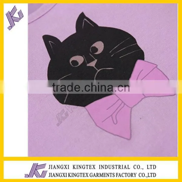 Baby Children clothing set,girls boys t shirt+pants undershirt Shorts,kids pink cat printing set