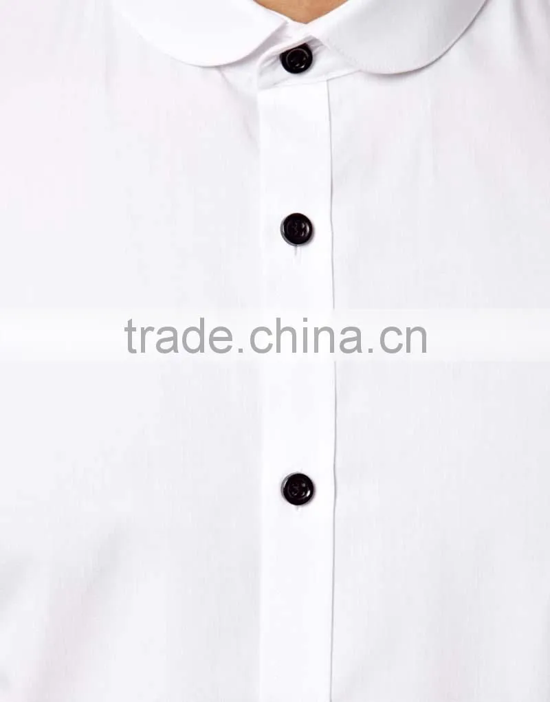 latest mens double cuff white dress shirt