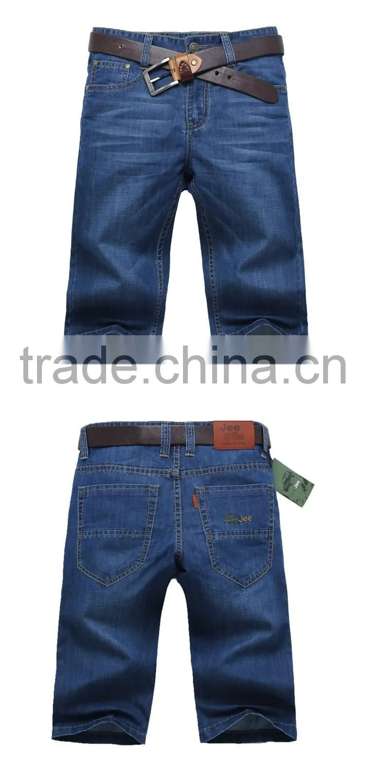 2016 Hot Style Men Short Denim Jjeans Blue Shorts Half Pants