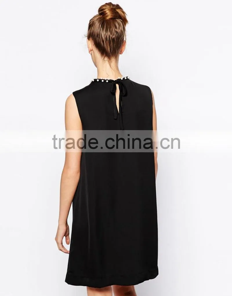 French Connection Dress with Encrusted Neckline