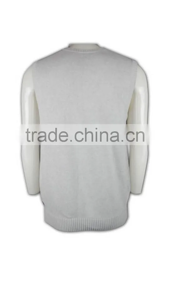 ISO9001/BSCI Manufature high quality light grey stylish striped knitted vest