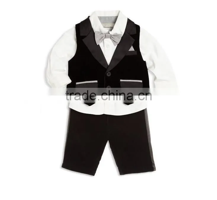 Latest design baby suit for wedding fashion shirt/pants/vest 3 pieces