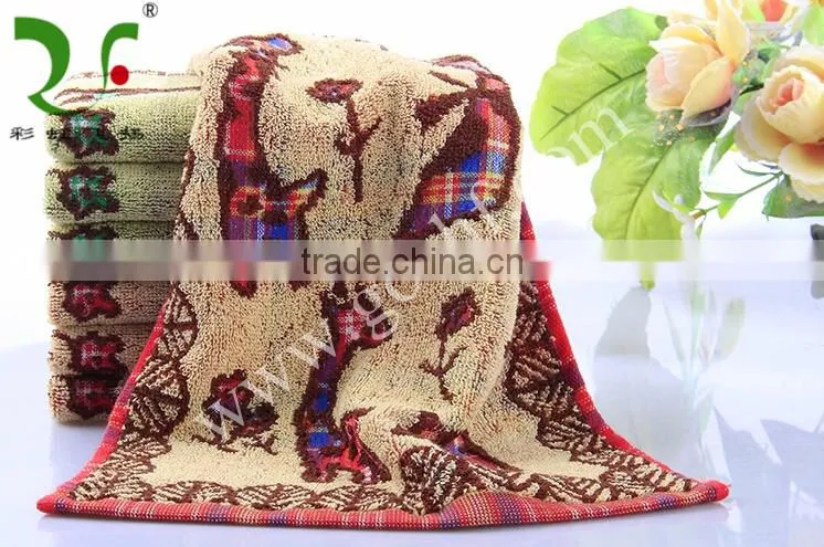 Good quality 100% cotton yarn dyed jarquard baby hand towel