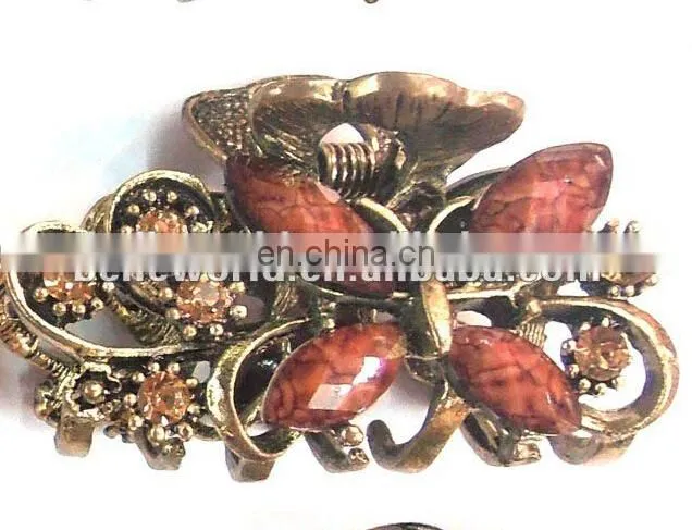 Wholesale alloy hair claw clip with rhinestone for women