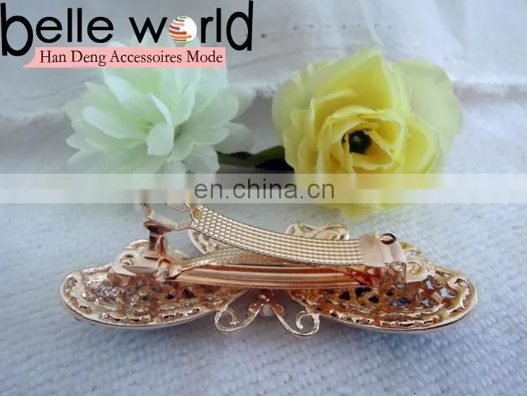 3 Designs Women's Rhinestone Butterfly Barrette Clip