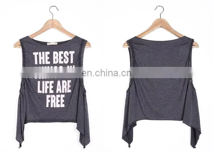 Super Thin Rayon Fabric Grey Print Tops Latest Short Top Designs For Women