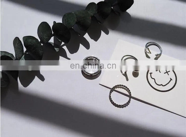 4PCS/Set Punk Handsome Silver Rings for Unisex Knuckle Ring Set