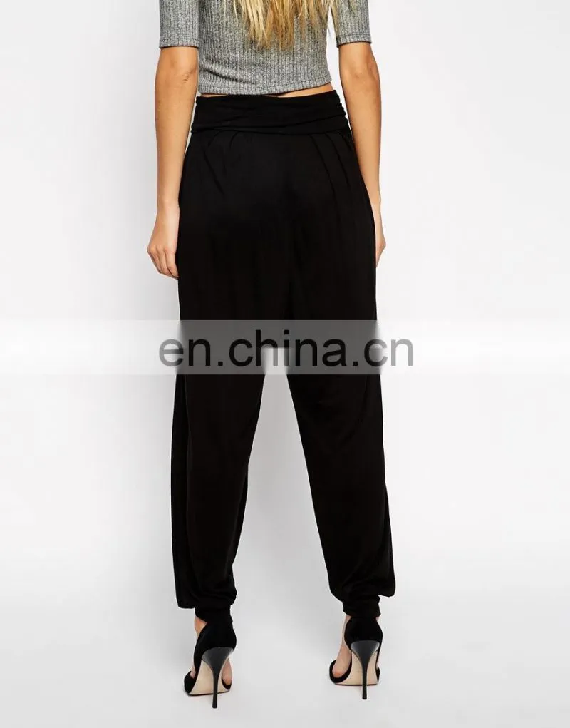 Fashion elastic band leg open women's harem pants