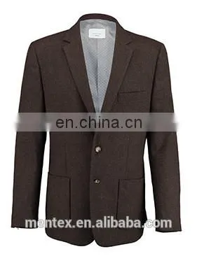 Men's Brwon Slim Fit Cutting Blazer 2016