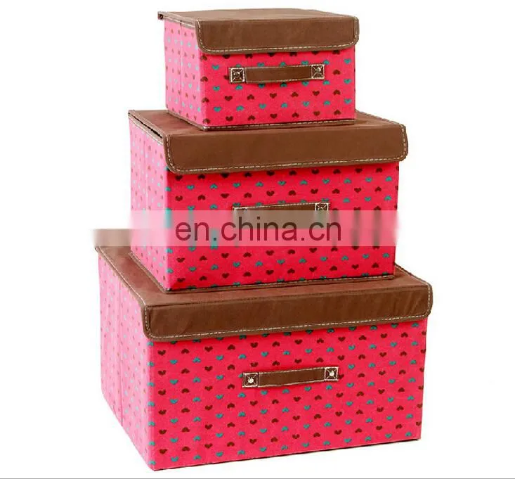 Hot sale Hear Parted Printed Foldable Non-woven Sundreis Organizer Storage Box