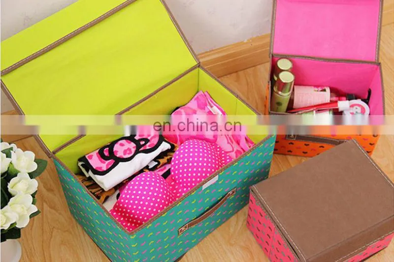 Hot sale Hear Parted Printed Foldable Non-woven Sundreis Organizer Storage Box