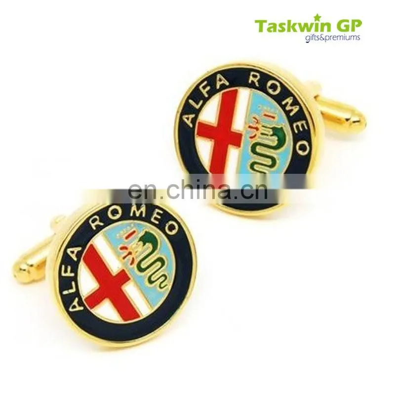 Bespoke logo cufflink custom men cufflink/metal cufflinks with embossed logo