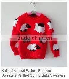 Anti-shrink knitted pattern jumper Girls polo Pullover sweater dress