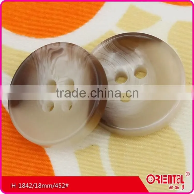 4 holes brown plastic resin button for lady's wind coat