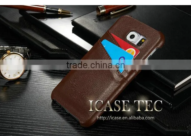 iCase For samsung galaxy s6 leather case, For samsung s6 phone case, Genuine leather Back Case