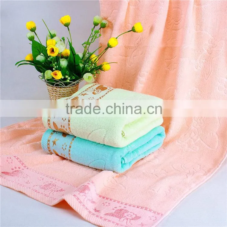 Comfortable luxury customized reactive printing bowknot 100% cotton bath towel