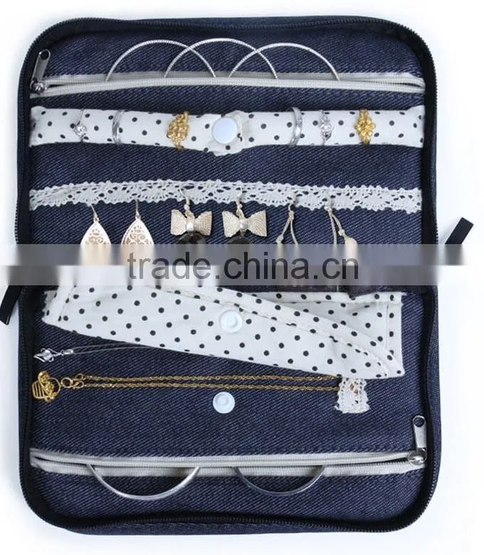 Portable Jean Cloth Jewelry Storage Bag Jewelry Pouch Travel Jewelry Organizer