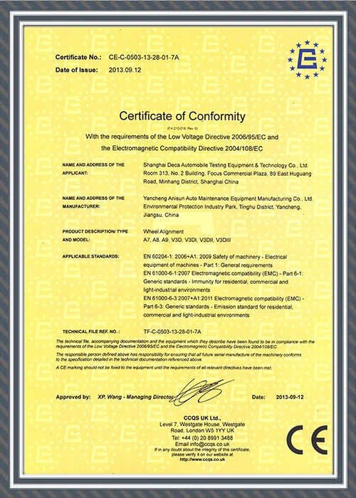 CE for wheel alignment