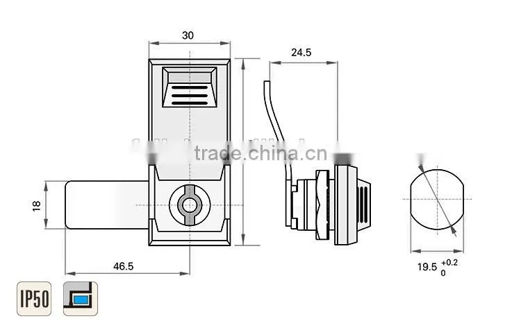 CE RoHS 2015 FEILEI A-99-2 Wenzhou wholesale zinc alloy high quality Metal Industrial Cabinet Plane door Lock