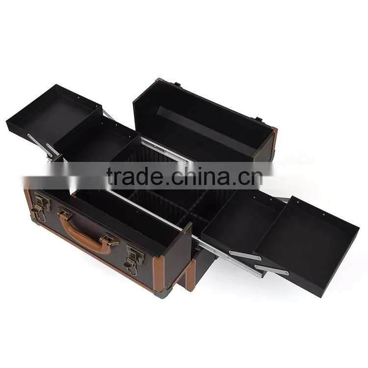 Guangzhou Best Selling lighted cosmetic case with mirror make up case makeup organizer with stand