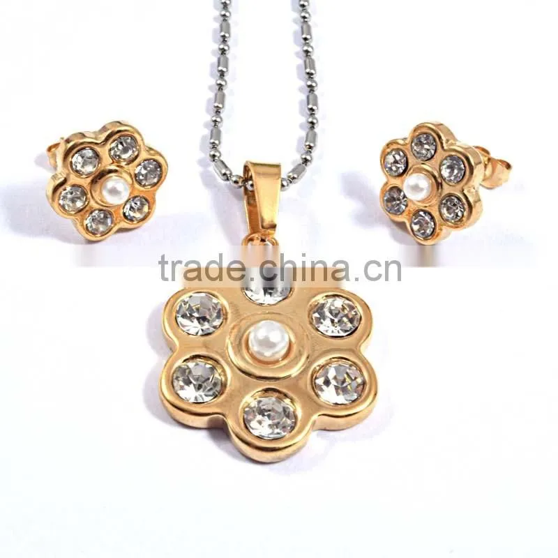 2016 trending products stainless steel jewelry gold jewelry set