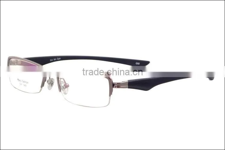 Fashion design half rim metal TR90 men eyeglasses frame