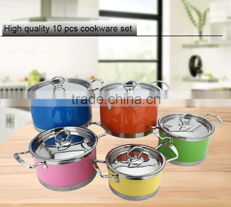 fashion colorful induction cookware set die cast korea cast