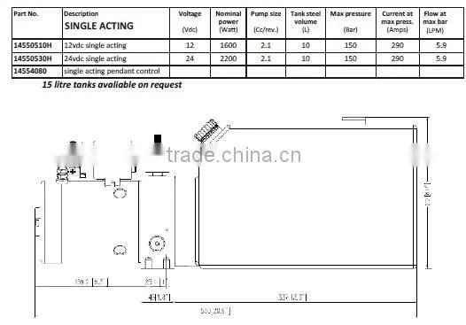 Single action Hyva pump for dump truck