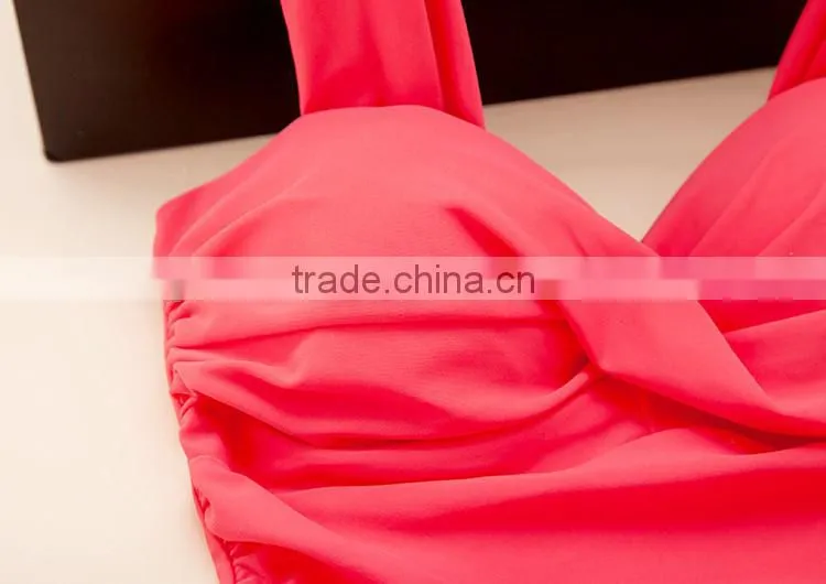 2016 high quality lady swimsuit dress nylon with lycra swimming suit