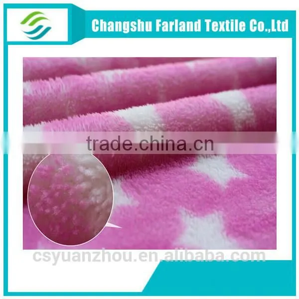 Arctic cashmere star pattern printed fleece for warm clothing