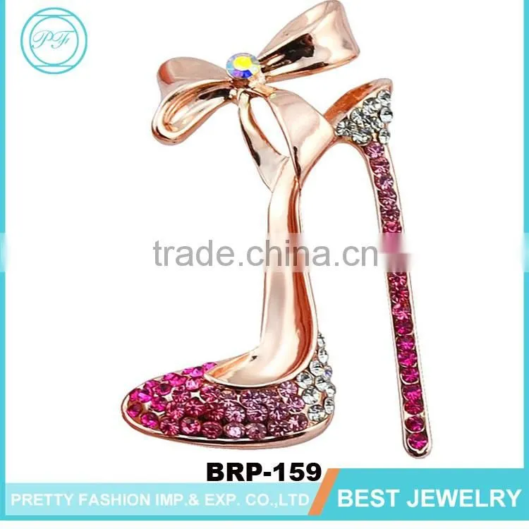 Rhinestone Fashion Women Butterfly Knob Heel Brooch