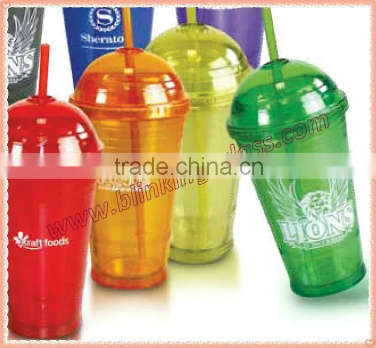 Plastic straw cup - 400ml