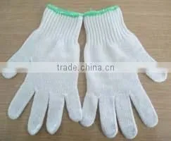 string knitted glove cotton/poly glove white glove working hand glove